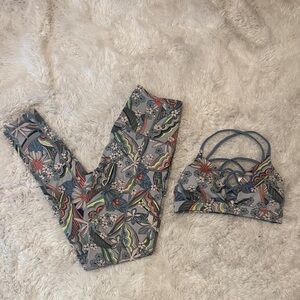 Floral Rainbow Active Set - Gray Base  xs Victoria secret strappy floral print